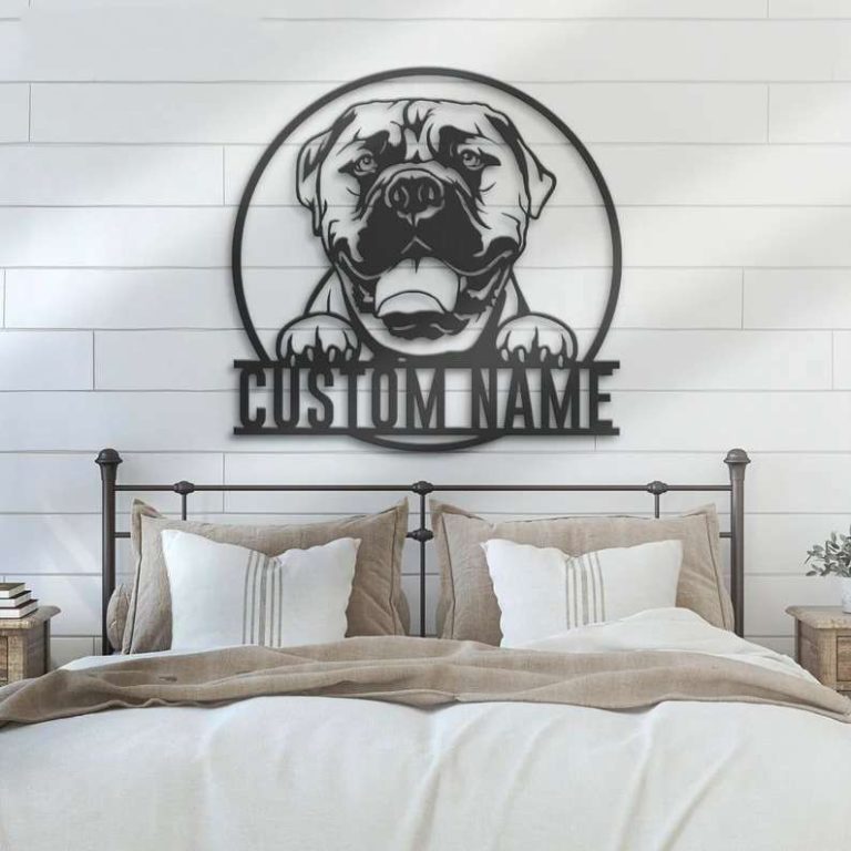 Bullmastiffs Metal Wall Art Dog Lover Personalized Metal Sign Custom