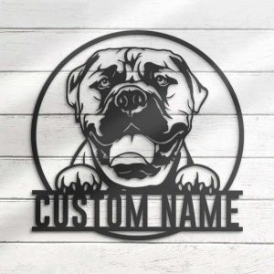 Bullmastiffs Metal Wall Art Dog Lover Personalized Metal Sign