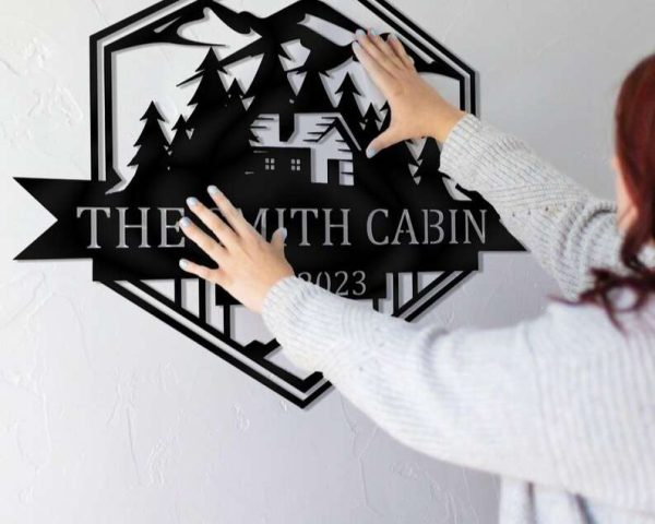 Cabin Wall Sign Cabin Decor Personalized Family Camp Outdoor Metal Sign