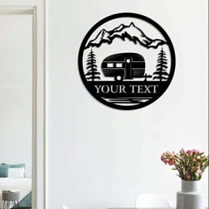 Camper Mountains Camping Wall Art Outdoor Personalized Metal Sign Decor 3