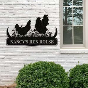 Chicken Coop Sign Chicken Hen House Farmhouse Personalized Farm Metal Sign 3 1