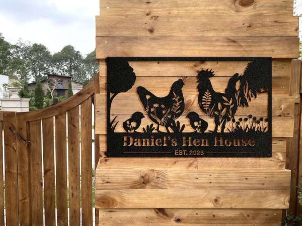 Chicken Coop Sign Chicken Hen House Farmhouse Personalized Farm Metal Sign