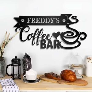 Coffee Bar Coffee Lover Name Sign Wall Art Personalized Metal Sign 1 2