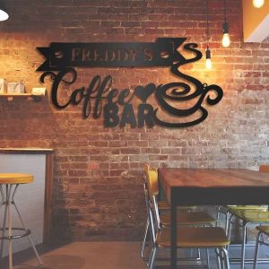 Coffee Bar Coffee Lover Name Sign Wall Art Personalized Metal Sign 2 2
