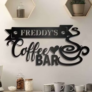 Coffee Bar Coffee Lover Name Sign Wall Art Personalized Metal Sign 4 2