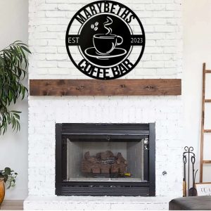 Coffee Bar Metal Sign Coffee Wall Decor Coffee Station Sign Personalized Coffee Bar Wall Art Home Decor 4