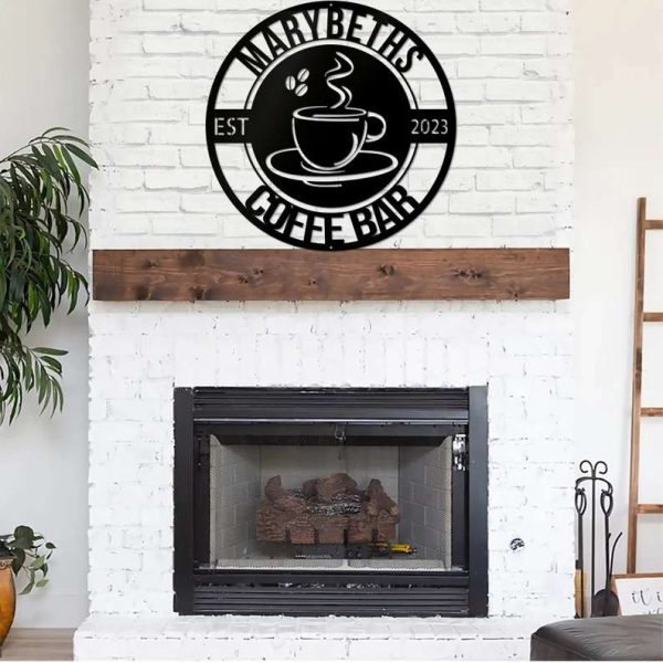 Coffee Bar Metal Sign Coffee Wall Decor Coffee Station Sign Personalized Coffee Bar Wall Art Home Decor