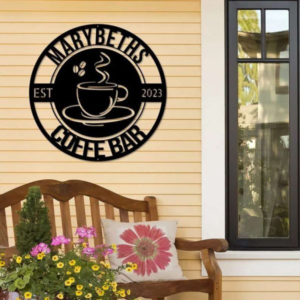Coffee Bar Cut Metal Sign Vintage Rustic Coffee Kitchen Coffee Station Sign Kitchen Decor