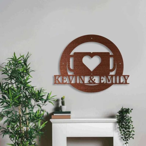 Coffee Lover Customized Metal Wall Art Coffee Station Sign Home Decor