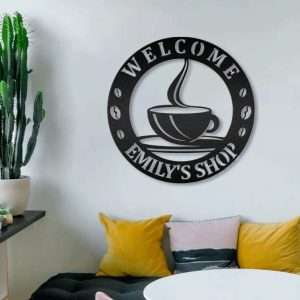 Coffee Metal Wall Art Room Decoration Coffee Station Sign Home Decor 3