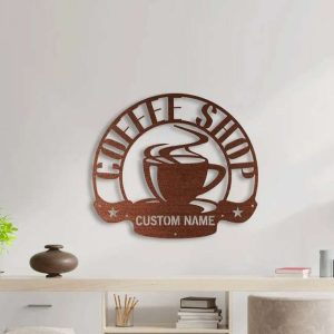 Coffee Shop Customized Metal Art Decor Coffee Station Sign Coffee Lover Housewarming Gift 2