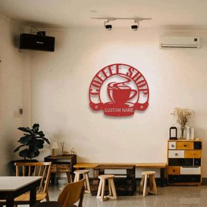 Coffee Shop Customized Metal Art Decor Coffee Station Sign Coffee Lover Housewarming Gift 4