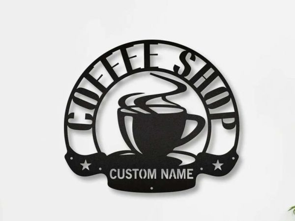 Coffee Shop Customized Metal Art Decor Coffee Station Sign Coffee Lover Housewarming Gift