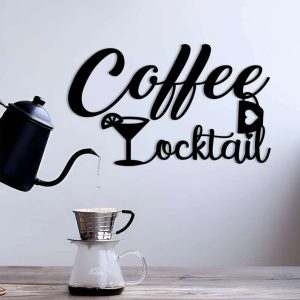 Coffee Till Cocktails Metal Sign Coffee Bar Corner Coffee Station Sign Kitchen Wall Art Pub And Dinner Decor 4