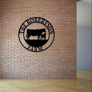 Cow Farm Wall Art Cow Cattle Farmer Farmhouse Personalized Metal Sign