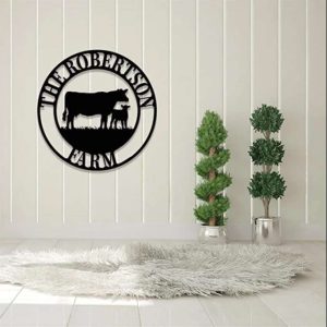 Cow Farm Wall Art Cow Cattle Farmer Farmhouse Personalized Metal Sign 4