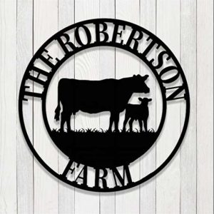 Cow Farm Wall Art Cow Cattle Farmer Farmhouse Personalized Metal Sign 5