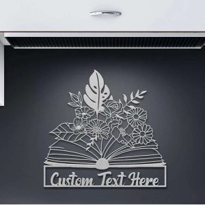 Custom Book Metal Art Library Reading Sign Book Lover Gift 5