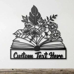 Custom Book Metal Art Library Reading Sign Book Lover Gift 7