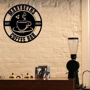 Custom Coffee Bar Metal Wall Art Coffee Station Sign Kitchen Home Decor Coffee Lover 2