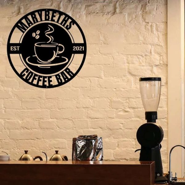 Custom Coffee Bar Metal Wall Art Coffee Station Sign Kitchen Home Decor Coffee Lover