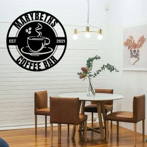 Custom Coffee Bar Metal Wall Art Coffee Station Sign Kitchen Home Decor Coffee Lover
