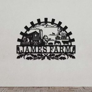 Custom Countryside Scene Farmhouse Cattle Afcultures Metal Name Sign Horse Farm Gift For Horse Lover 3