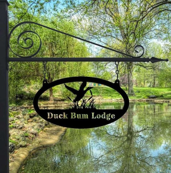 Custom Duck in Cattails Sign Duck Hunting Farmhouse Decor Address Home Outdoor Decor