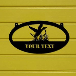 Custom Duck in Cattails Sign Duck Hunting Farmhouse Decor Address Home Outdoor Decor 4