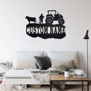 Custom Farming Metal Sign Farmer Gift Room Decor Tractor Farmhouse 2
