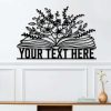 Custom Floral Book Reading Sign Book and Flowers Wall Art Gift For Readers 2