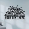 Custom Floral Book Reading Sign Book and Flowers Wall Art Gift For Readers 3