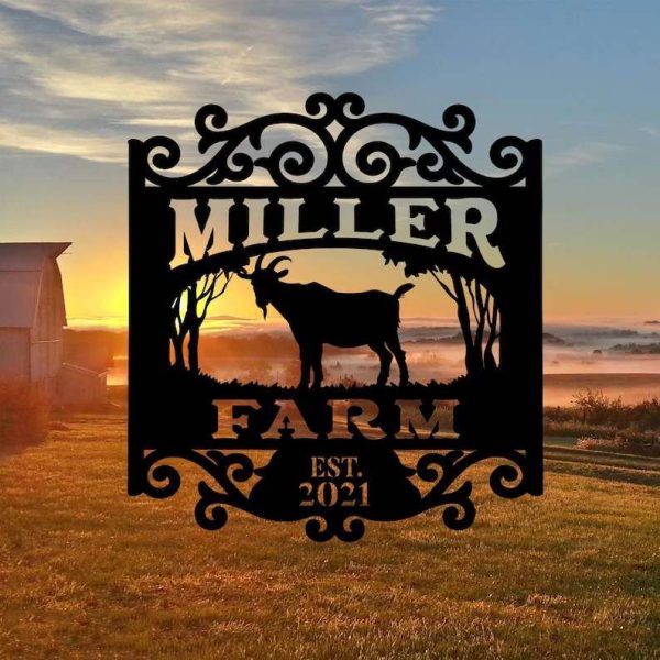 Custom Goat Metal Farm Sign Goat Ranch Outdoor Decor Gift For Farmer