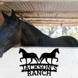 Custom Horse Metal Ranch Sign Horse Sign Farmhouse Decor Horse Lover 1