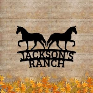 Custom Horse Metal Ranch Sign Horse Sign Farmhouse Decor Horse Lover 4