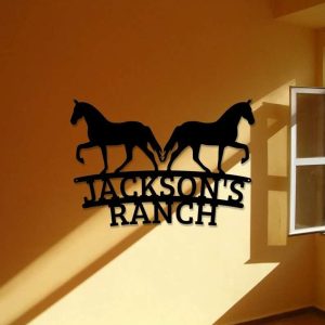 Custom Horse Metal Ranch Sign Horse Sign Farmhouse Decor Horse Lover 5