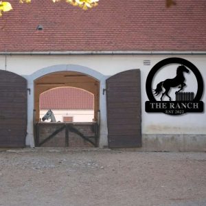 Custom Horse Ranch Sign Metal Farm Ranch Sign Horse Lover 6