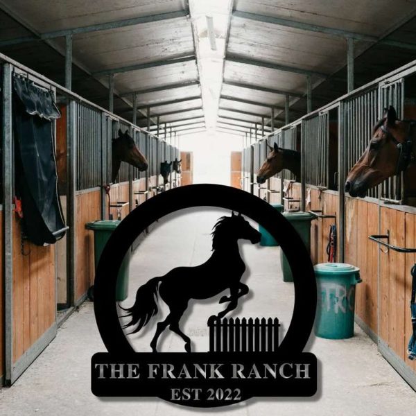 Custom Horse Ranch Sign Metal Farm Ranch Sign Horse Lover