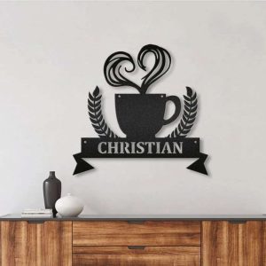 Custom Love Coffee Mug Metal Art Coffee Station Sign Coffee Bar Sign 1