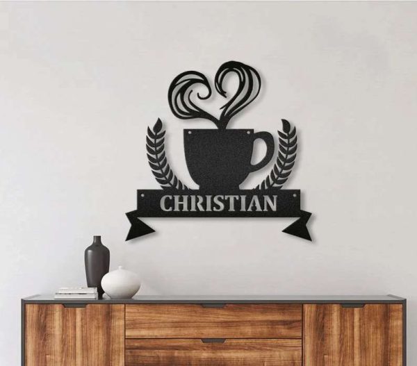 Custom Love Coffee Mug Metal Art Coffee Station Sign Coffee Bar Sign