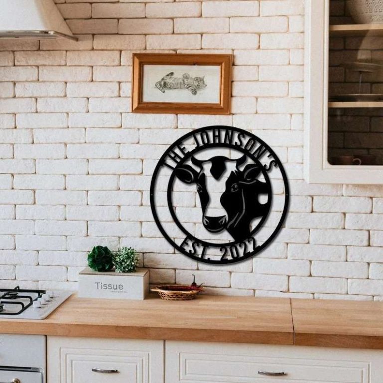 Custom Metal Cow Wall Art Sign Farm Cow Ranch Sign Custom Laser Cut