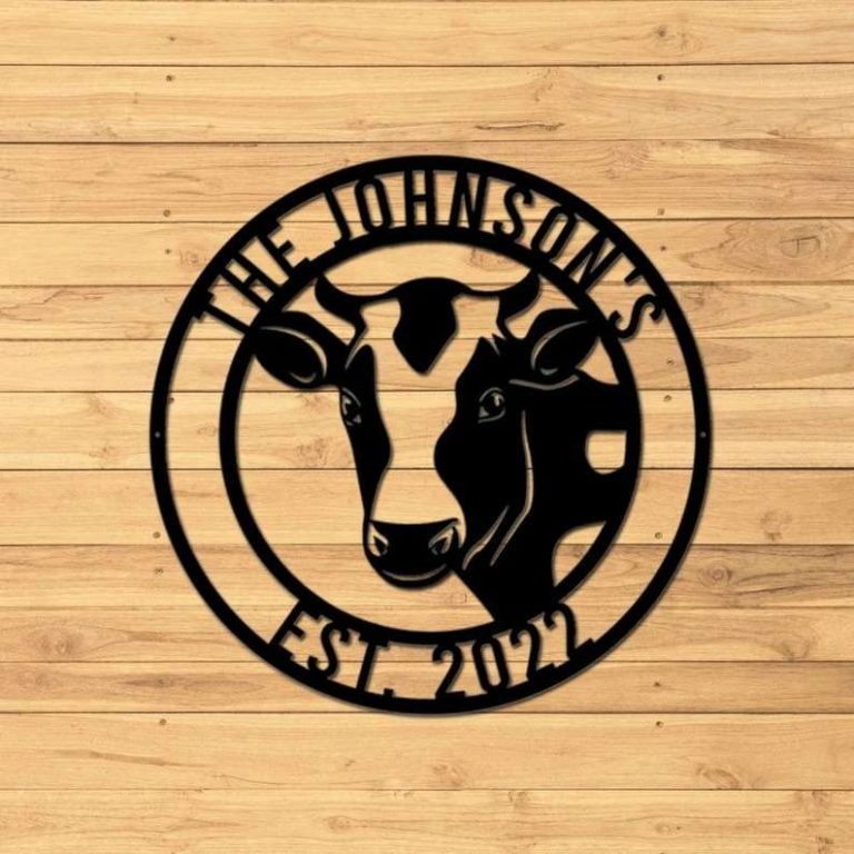 Cow Custom Custom Metal Cow Wall Art Sign Farm Cow Ranch Sign - Custom Laser Cut ...