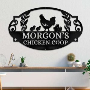 Customize Hen Chicken House Metal Farm Sign Poultry Rooster Chicken Coop 2