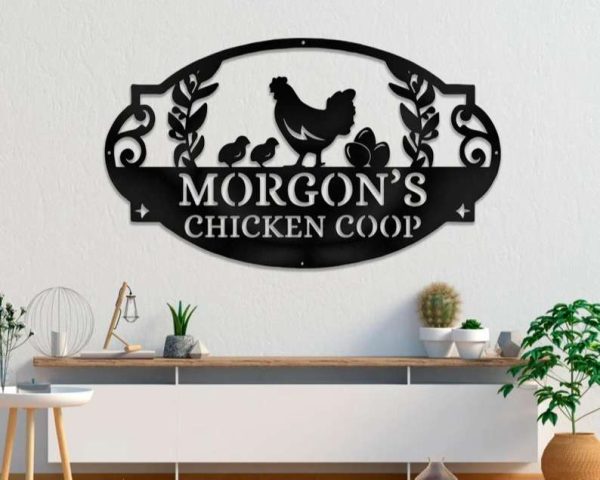 Customize Hen Chicken House Metal Farm Sign Poultry Rooster Chicken Coop