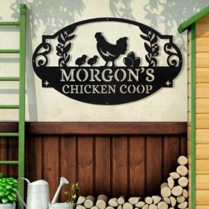 Customize Hen Chicken House Metal Farm Sign Poultry Rooster Chicken Coop 3