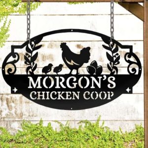 Customize Hen Chicken House Metal Farm Sign Poultry Rooster Chicken Coop 4