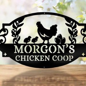 Customize Hen Chicken House Metal Farm Sign Poultry Rooster Chicken Coop