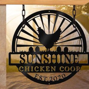 Customized Chicken Farm Metal Sign Hen House Coop Sign Farmhouse 1