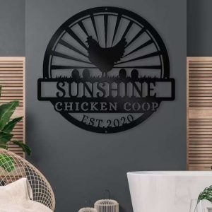 Customized Chicken Farm Metal Sign Hen House Coop Sign Farmhouse 5