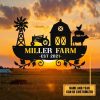 Customized Metal Farm Sign Farmhouse Decor Outdoor Cattle Pig Rooster Chicken Monogram 1